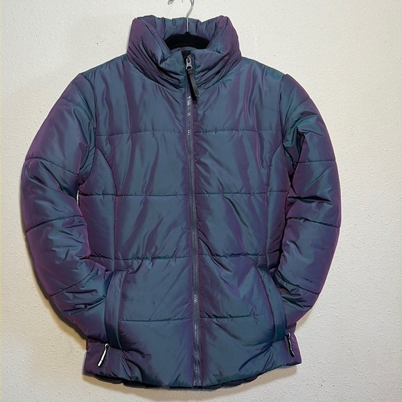 All In Motion Girls Purple Metallic Winter Snow Jacket Size XL 14/16 - Picture 3 of 16